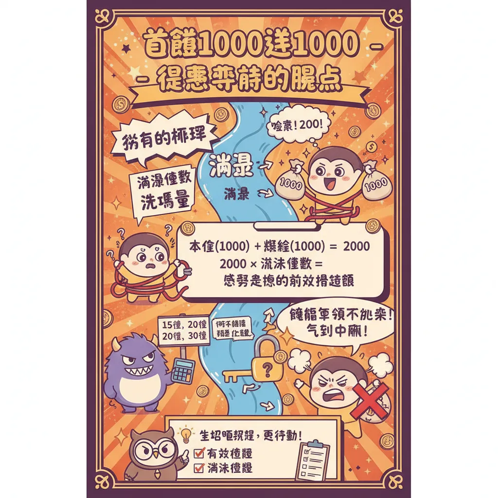想領首儲1000送1000？先算好有效投注額與洗碼量